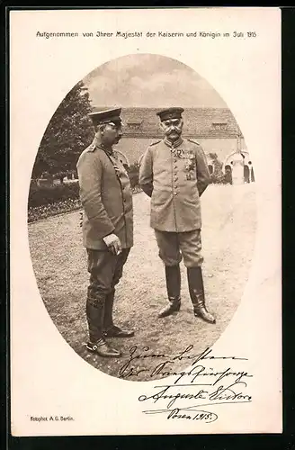 AK Kaiser Wilhelm II., Aufgenommen von der Kaiserin und Königin im Juli 1915