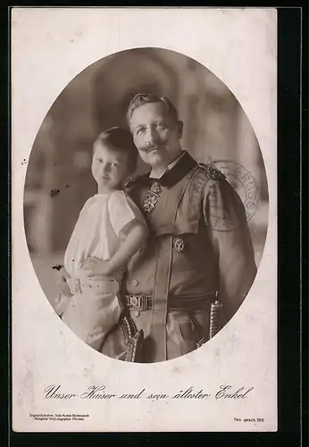 AK Kaiser Wilhelm II. und sein ältester Enkel