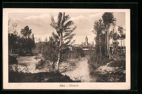 AK Alba, Dintori, Panoramablick mit der Kirche