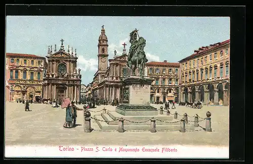 AK Stresa, Piazza S. Carlo e Monumento Emanuele Filiberto