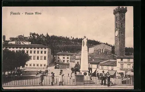 AK Fiesole, Piazza Mino, Monument am Aussichtsturm