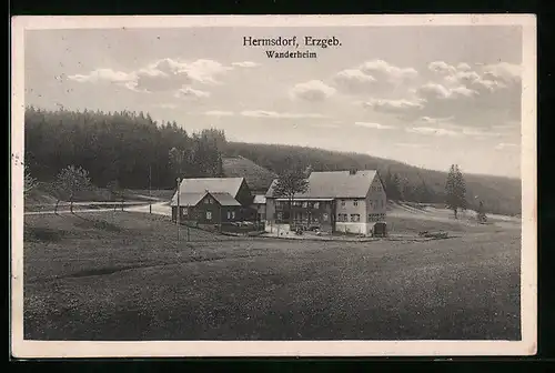 AK Hermsdorf im Erzgeb., Blick auf das Wanderheim