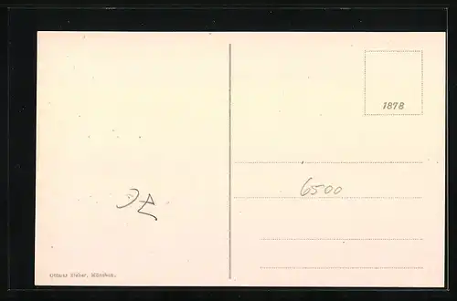 AK Gera, Blick auf das Postamt und das Kriegerdenkmal davor