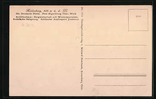 AK Heidenberg im Thür. Wald, vor der Deutschen Hütte