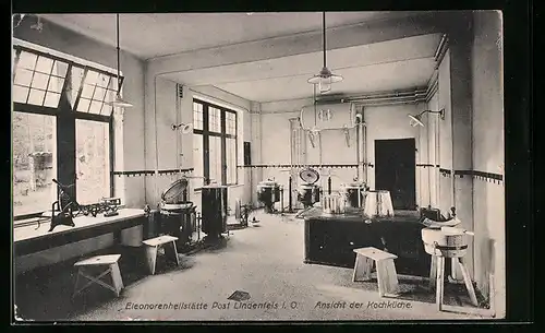 AK Lindenfels i. O., Eleonorenheilstätte, in der Kochküche