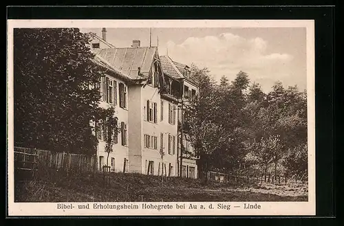 AK Au a. d. Sieg, vor dem Bibel- und Erholungsheim Hohegrete