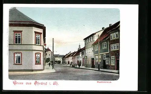 AK Ohrdruf i. Th., Passanten auf der Marktstrasse