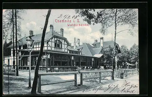 AK Chemnitz i. S., Gartenlokal der Waldschänke