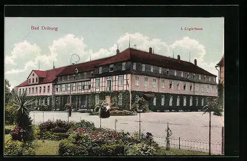 AK Bad Driburg, Grünanlagen vor dem I. Logierhaus