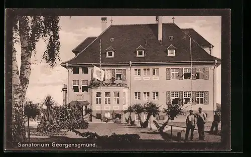 AK Georgensgmünd, im Garten vor dem Sanatorium