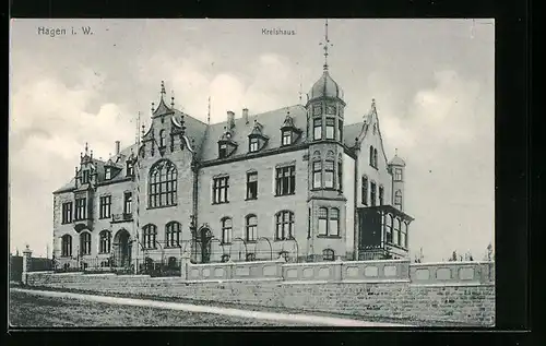 AK Hagen i. W., vor dem Kreishaus