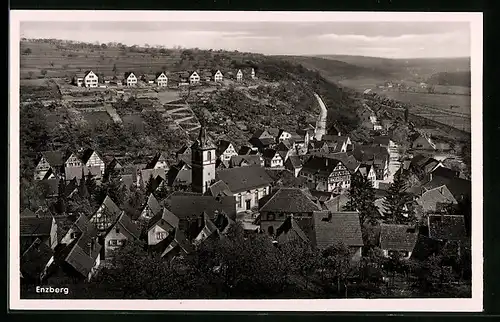 AK Enzberg, Ortstotale mit der Kirche im Zentrum