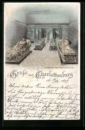Lithographie Berlin-Charlottenburg, Inneres des Mausoleum
