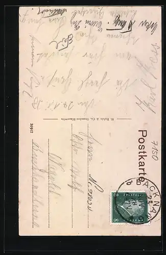 AK Backnang, Marktstrasse und Rathaus