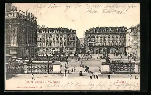 AK Torino, Piazza Castello e Via Roma