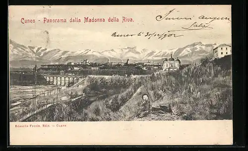 AK Cuneo, Panorama dalla Madonna della Riva