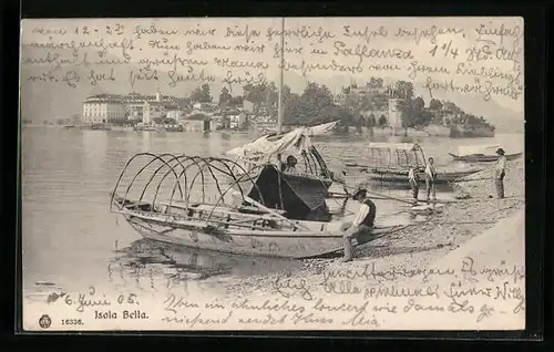 AK Isola Bella, Fischer mit ihren Booten am Ufer