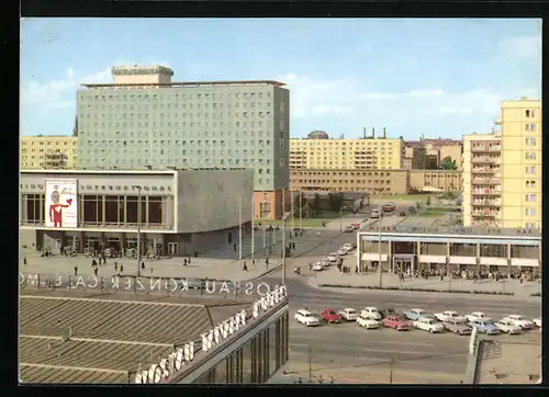 AK Berlin, das Hotel Berolina und Kino International in der Karl-Marx-Allee