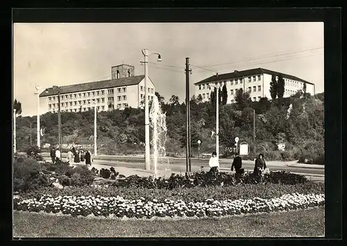 AK Nordhausen, Rautenstrasse, Blick zum Petersberg