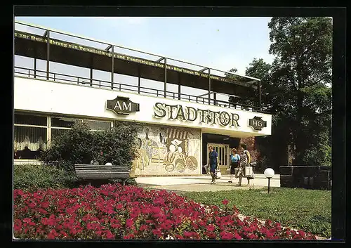 AK Cottbus, Grünanlagen vor der HO-Gaststätte Am Stadttor