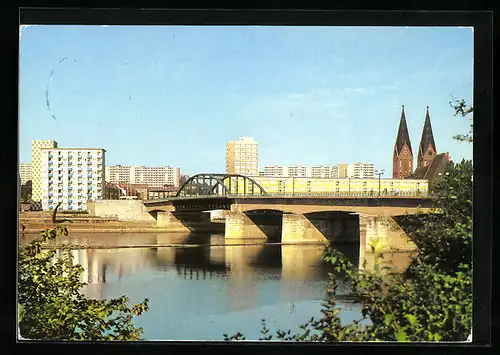 AK Frankfurt Oder, Blick von der VR Polen, Brücke der Freundschaft