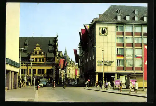 AK Leipzig, Blick in die Grimmaische Strasse