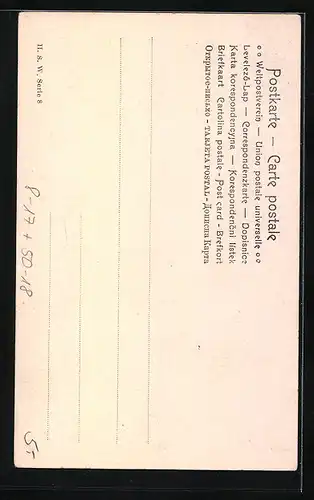 AK Schornsteinfeger mit Schweinen an der Leine, Neujahrsgruss