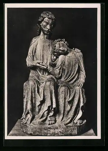 Foto-AK Deutscher Kunstverlag, Nr. 21: Berlin, Deutsches Museum, Jesus und Johannes aus Sigmaringen, Holz