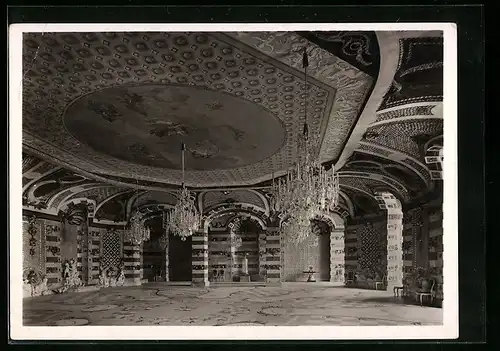Foto-AK Deutscher Kunstverlag, Nr. 47: Potsdam, Neues Palais, Muschelsaal, Innenansicht