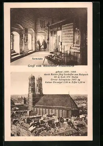 AK München, Münchener Frauenturm, Inneres Turmstube