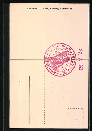 AK München, Münchener Frauenturm, Inneres Turmstube