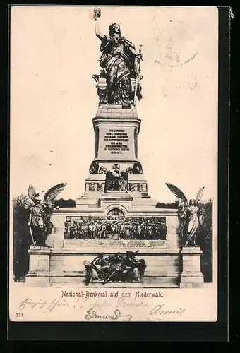 AK National-Denkmal auf dem Niederwald