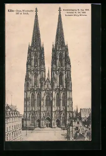 AK Köln, Dom, Westseite