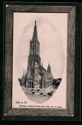 Präge-AK Ulm a. D., Münster, Passepartout