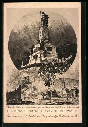 AK Rüdesheim am Rh., Nationaldenkmal auf dem Niederwald