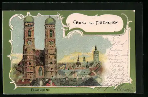 Lithographie München, Frauenkirche