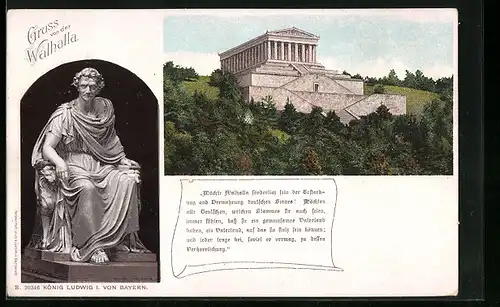 AK Walhalla, König Ludwig I. von Bayern