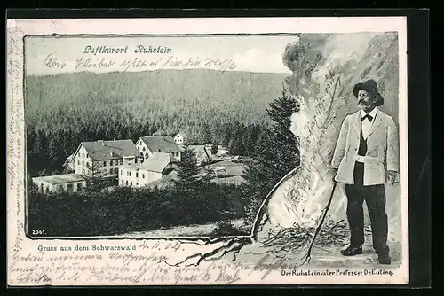 AK Ruhstein /Schwarzwald, Ortspartie, Der Ruhsteinvater Professor Dr. Euting