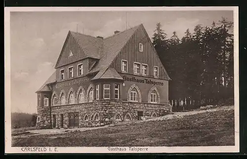 AK Carlsfeld i. E., Gasthaus zur Talsperre von Max Heidenfelder