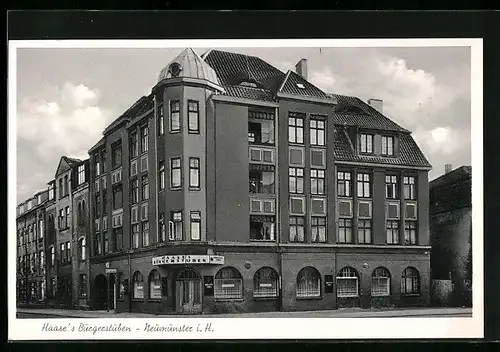 AK Neumünster i. H., Gasthaus Haase`s Bürgerstuben, Warmsdorfstrasse 9