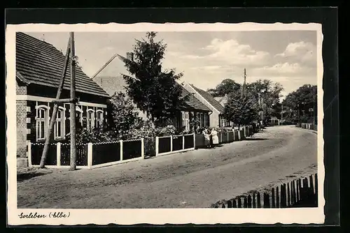 AK Gorleben /Elbe, Strassenpartie mit Anwohnern