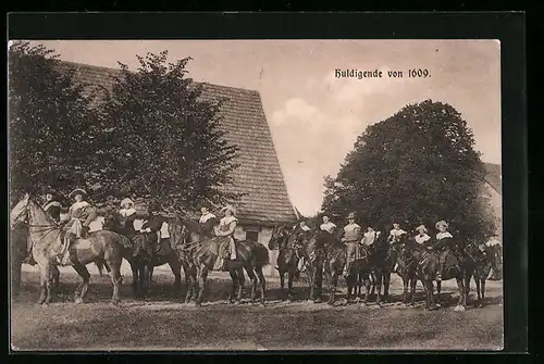 AK Jöllenbeck, Grafschaftsfeier, Huldigende von 1609