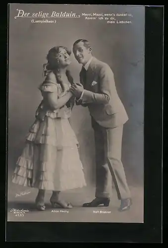 AK Alice Hechy und Rolf Brunner in der Operette Der selige Baludin im Lustspielhaus