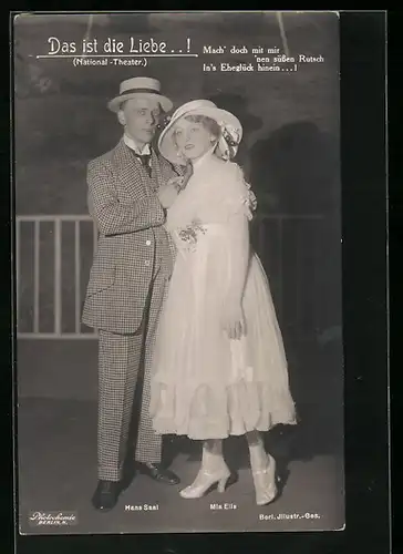 AK Mans Saal und Mia Elis in der Operette Das ist die Liebe...! im National-Thater