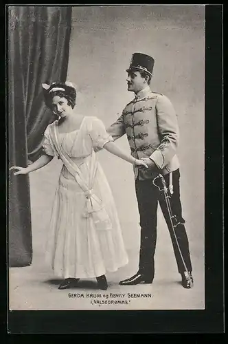 AK Gerda Krum und Henry Seemann in der Operette Valsedromme