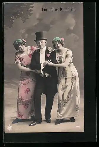 AK Szene aus der Operette Ein neues Kleeblatt