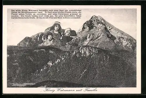 AK König Watzmann mit Familie, Berg mit Gesicht / Berggesichter
