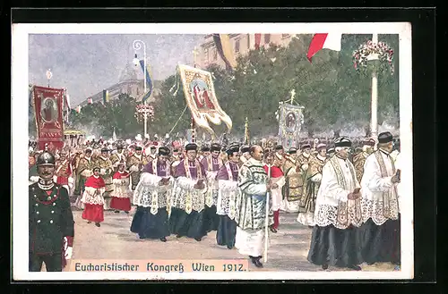 AK Wien, Eucharistischer Kongress 1912, Strassenzug der Gläubigen