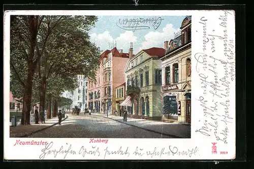 Lithographie Neumünster, Partie in der Kuhberg Strasse