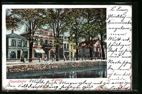 AK Neumünster, Uferpartie am Kuhberg (Strasse)